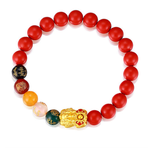 时来运转鸿运貔貅手串 足金0.03克+足银1克 商品图2