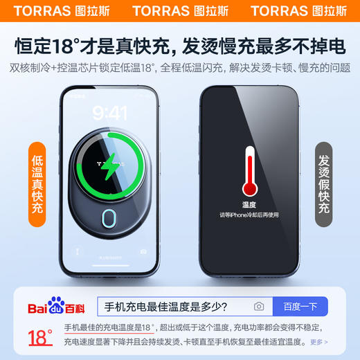 TORRAS/图拉斯 WZ2车载无线充电器手机支架2024新款超级快充汽车上导航专用magsafe 商品图4