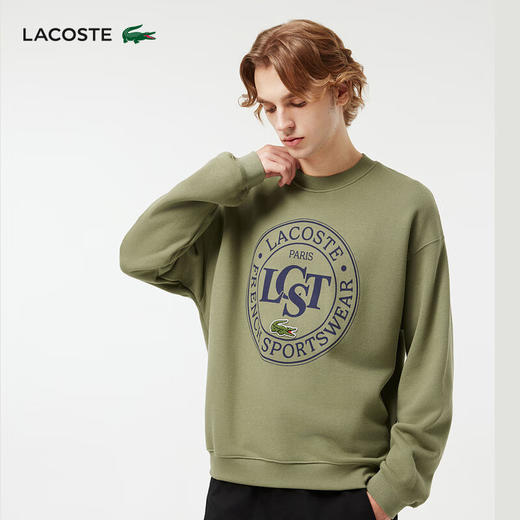 Lacoste法国鳄鱼男装新款时尚宽松纯棉套头圆领长袖卫衣SH2897-10 商品图0