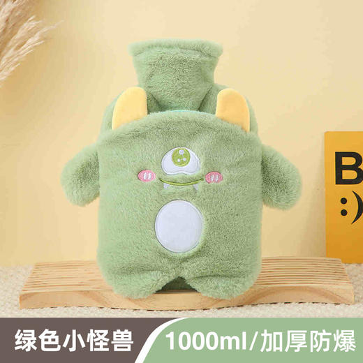 【冬天必备！PVC注水热水袋】毛绒包覆，暖手无忧；流连卡通清新色彩，三点式双插手，怎么换姿势都不怕温度丧失；加厚保温难逃冬日魔爪，经期腹痛神器；轻巧便携，不占空间！ 商品图5
