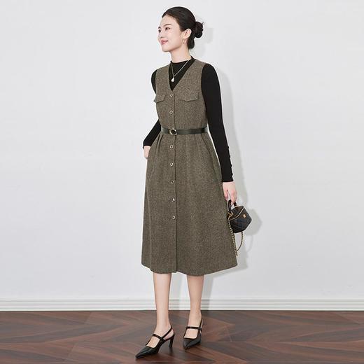 【高货wl】全新升级【铂金会员358/天猫479/差价121】(33159) 洛诗琳高领长袖针织衫上衣美拉德时尚无袖V领连衣裙套装女 商品图2