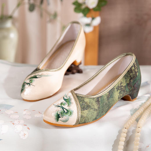 中国风妈妈鞋茶艺刺绣旗袍布鞋YX[天荷] 商品图2