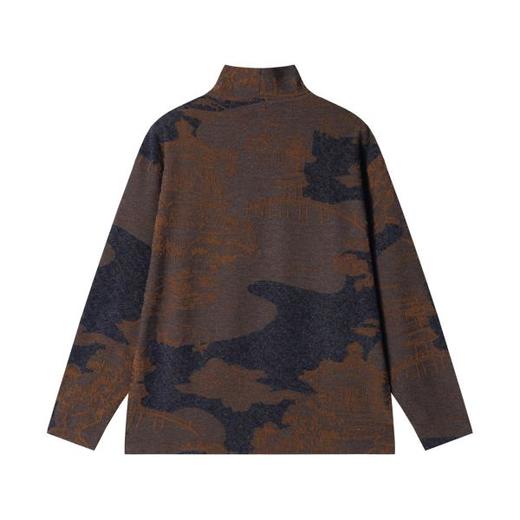 T1947秋冬季新款时尚个性日系撞色提花半高领卫衣复古百搭休闲上衣 商品图5