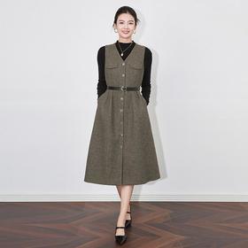 【高货wl】全新升级【铂金会员358/天猫479/差价121】(33159) 洛诗琳高领长袖针织衫上衣美拉德时尚无袖V领连衣裙套装女