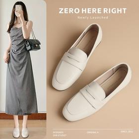 ZHR则则复古简雅中口单鞋女鞋2024新款简约纯色舒适百搭鞋子通勤
