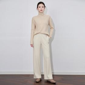 【高货wl】全新升级【铂金会员220/天猫289/差价69】(35717) 洛诗琳女冬新款宽松慵懒风垂感直筒羊毛混纺磨毛阔腿裤