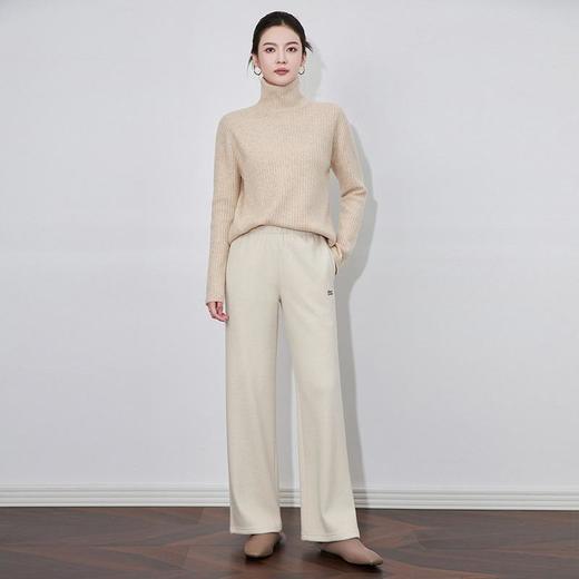 【高货wl】全新升级【铂金会员220/天猫289/差价69】(35717) 洛诗琳女冬新款宽松慵懒风垂感直筒羊毛混纺磨毛阔腿裤 商品图0