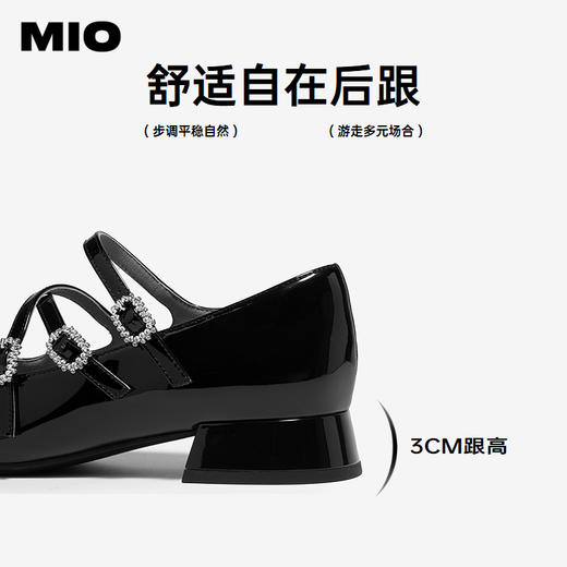 MIO米奥甜美复古玛丽珍鞋闪钻交叉扣带女单鞋M251440717 商品图4