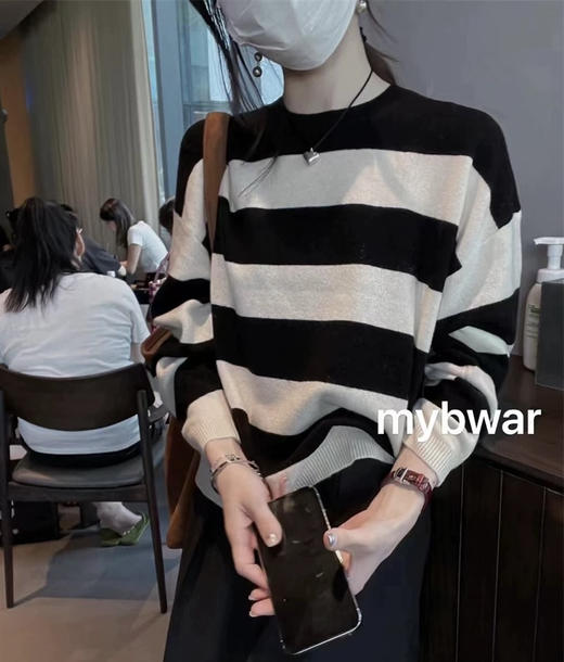 50羊毛条纹衫 商品图5