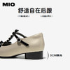 MIO米奥时尚甜美芭蕾风玛丽珍鞋T型带中粗跟女单鞋M251441025 商品缩略图4