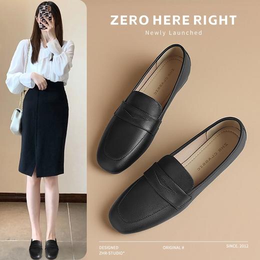 ZHR则则复古简雅中口单鞋女鞋2024新款简约纯色舒适百搭鞋子通勤 商品图2