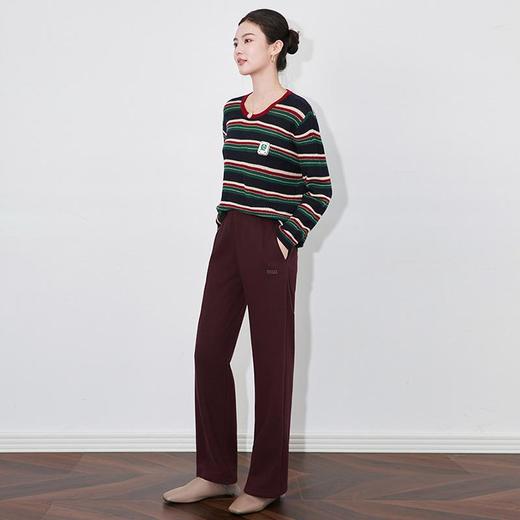 【高货wl】全新升级【铂金会员220/天猫289/差价69】(35717) 洛诗琳女冬新款宽松慵懒风垂感直筒羊毛混纺磨毛阔腿裤 商品图1