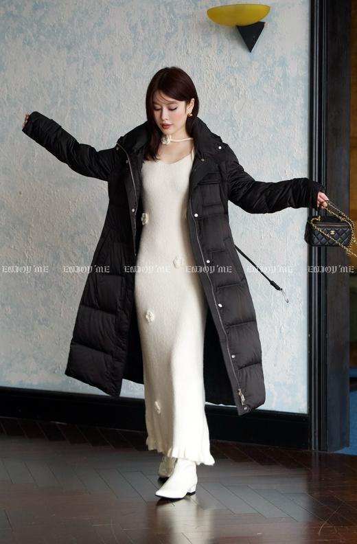 【门店同款】ENJOY冬季从“绒”冬日长款简约腰带羽绒服 159860213 商品图2