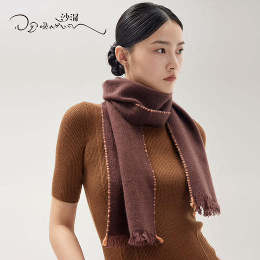 西藏手工氆氇羊绒围巾SJF96P755B 商品图6