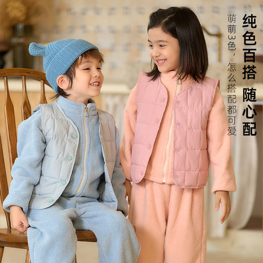 棉花堂儿童棉马甲秋装新款秋冬男童女童保暖透气小童背心坎肩 商品图3