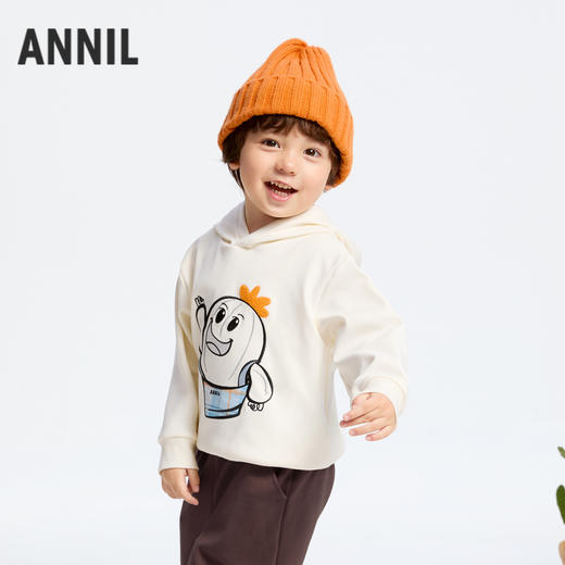 男童海岛绒萌趣连帽卫衣冬季新款安奈儿童装实体店同款XB441828 商品图1