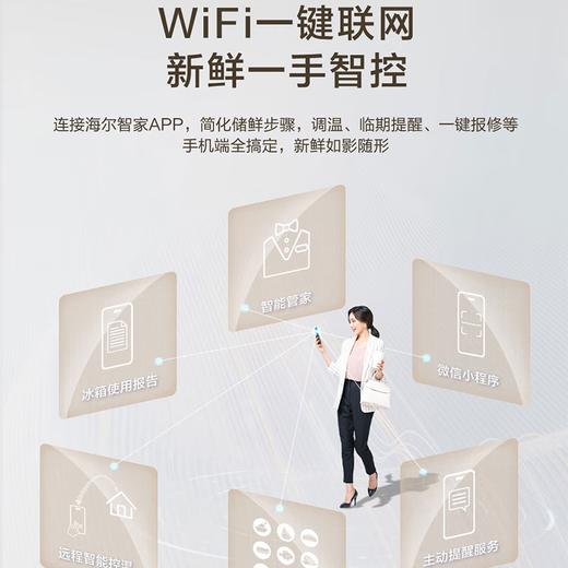 【70cm宽594mm超薄零嵌】海尔413升法式多门全空间保鲜EPP超净三档变温小户型占地小家用冰箱 413升70cm宽超薄零嵌+全空间保鲜+EPP超净 商品图6