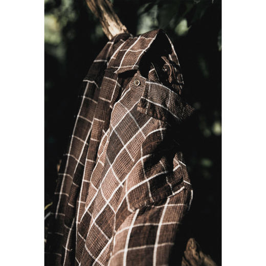 Cicadahood日本亚麻法式套头格纹衬衫 男女款 商品图6