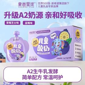 新希望象爸星球A2β-酪蛋白儿童常温果味酸奶10袋 草莓芝士味/蓝莓味 礼袋礼盒随机发 2月生产