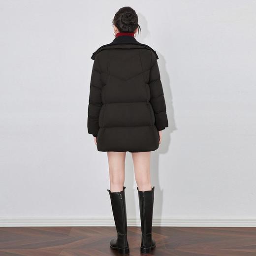 【高货wl】全新升级【铂金会员588/天猫789/差价201】(33449) 洛诗琳新款白鸭绒中长款羽绒服针织拼接翻领保暖加厚外套 商品图2