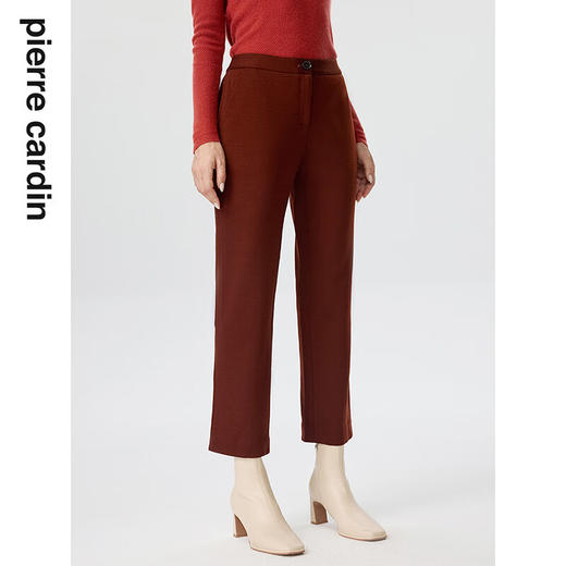 皮尔卡丹女装休闲裤高腰修身羊毛西裤显瘦休闲直筒裤P3356T3977C0
 商品图4