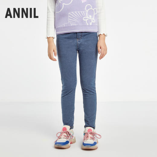 女童针织牛仔单裤春季新款安奈儿童装EG516078 商品图0