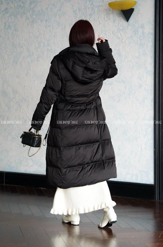 【门店同款】ENJOY冬季从“绒”冬日长款简约腰带羽绒服 159860213 商品图3
