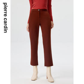 皮尔卡丹女装休闲裤高腰修身羊毛西裤显瘦休闲直筒裤P3356T3977C0
