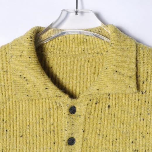 秋冬季新款时尚个性日系纯色斑点翻领纽扣针织毛衣百搭休闲上衣潮 商品图2