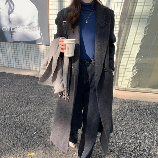 【顺丰包邮】14203 洛诗琳秋冬高级感毛呢西装领羊毛大衣851 商品图1