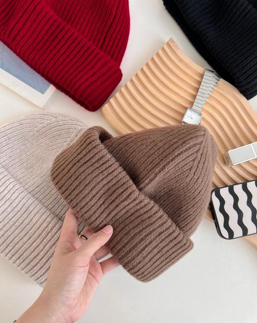 老米优品🎈3-5天。羊毛帽！好温暖《100%澳洲进口绵羊毛帽子》冬日不可或缺美好小物，gao品质系列！韩系针织羊毛帽子 MZ241126A 商品图5