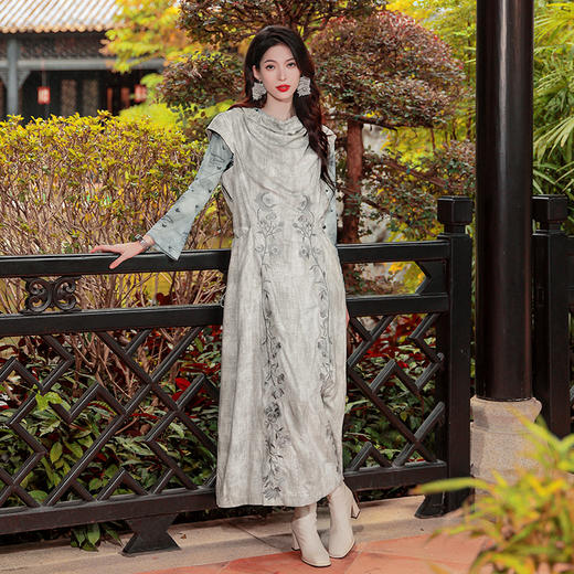 套装 |  山梦花青民族风连衣裙 | 现货加急发 商品图2