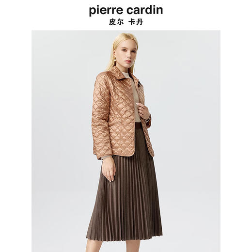 皮尔卡丹女装棉服驼色轻薄款保暖上衣通勤百搭防寒服P3400M3992M0
 商品图1