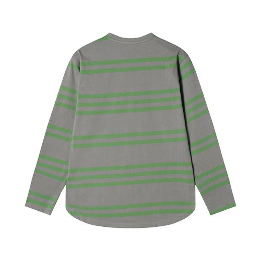 T1801新款美式撞色条纹长袖圆领T恤慵懒风百搭宽松时尚休闲打底衫 商品图4