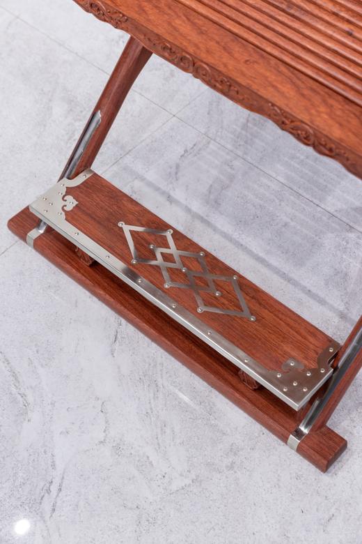 红桥红  家具严选  缅甸花梨(大果紫檀）  【木面 王款 双面透雕麒麟纹交椅】 商品图8