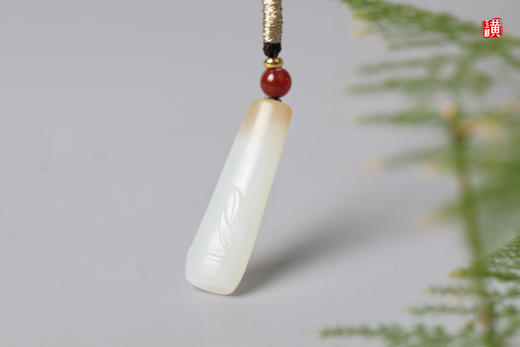 和田糖白玉竹节吊坠 配精美挂绳 商品图6