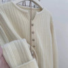 丁摩 韩系小个子短款精纺羊毛修身显瘦坑条纹开衫V领女士洋气减龄外套4ZF-2540 商品缩略图2