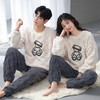 秋冬男女加绒睡衣裤 可爱卡通圆领套头家居服加厚情侣装套装 商品缩略图2