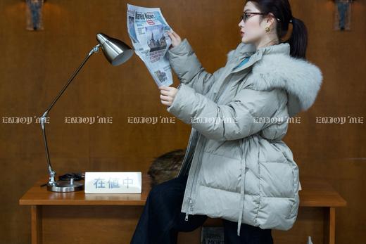 【门店同款】ENJOY冬季从“绒”冬日抽绳连帽毛领羽绒 159949681 商品图3