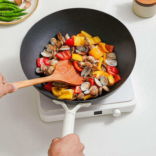 神田（KANDA）铁神云朵款多功能0涂层不粘炒锅32cm云峰白& 富贵红（赠蒸盘+清洁膏/乳） 商品图10