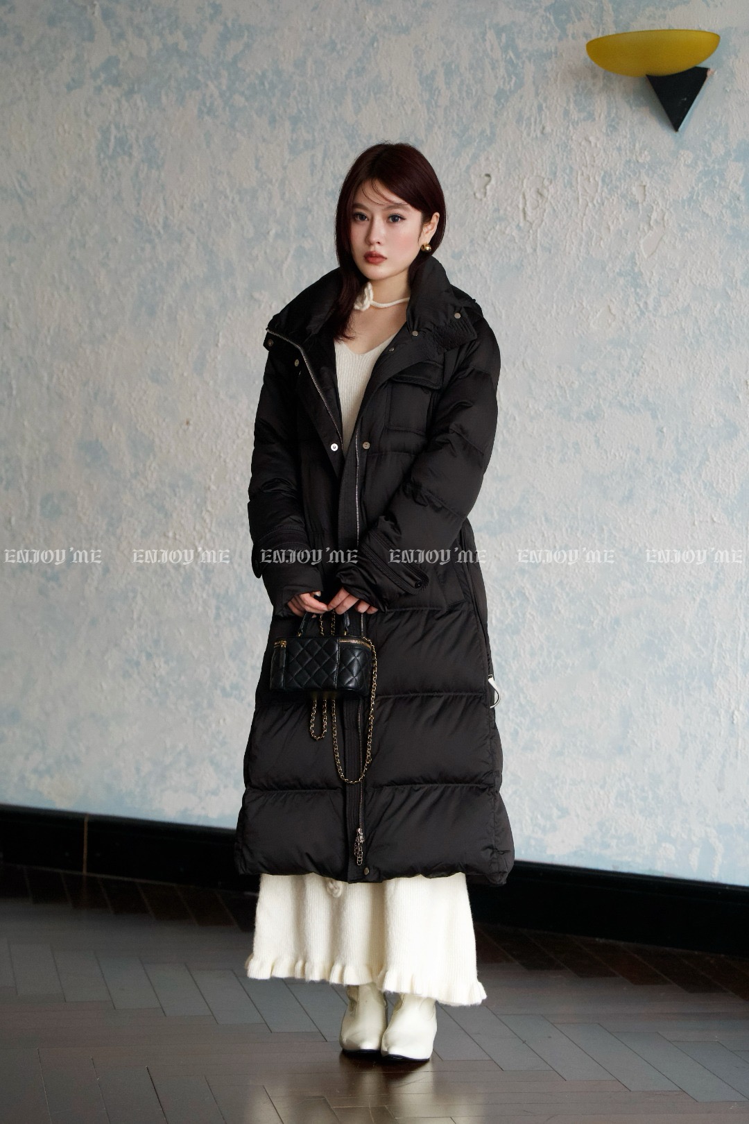 【门店同款】ENJOY冬季从“绒”冬日长款简约腰带羽绒服 159860213