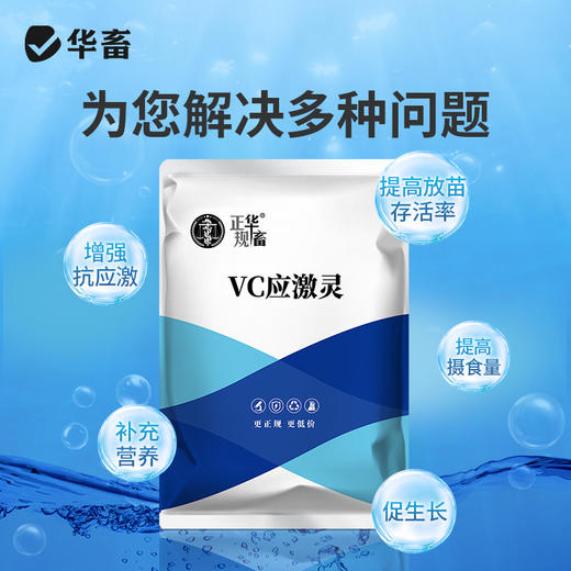 华畜vc鱼用应激灵水产养殖专用药维生素c虾蟹电解多维抗应激解毒 商品图3