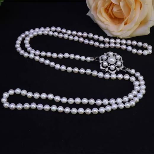 【库存极少】Manreya玛芮雅雪绒花淡水珍珠毛衣链 商品图1