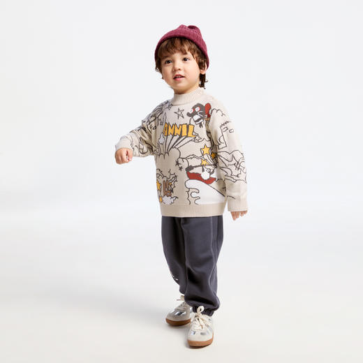 男童复合绒保暖夹裤冬季新款安奈儿童装实体店同款XB446842 商品图3