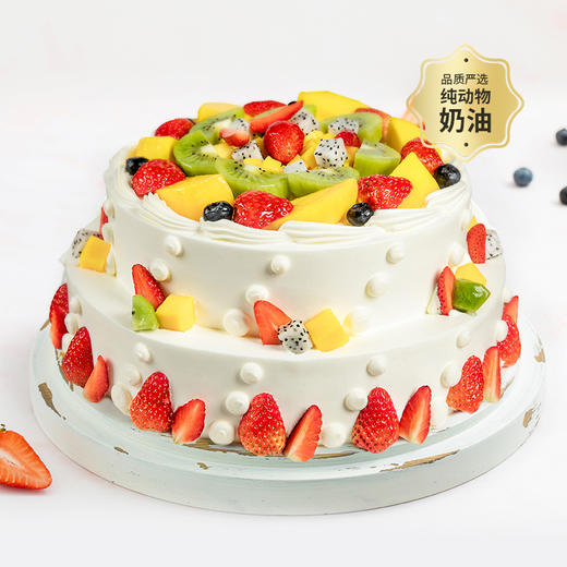 【热销50w+】6磅浪漫果纷水果生日蛋糕，5种新鲜水果x绵软蛋糕胚。（成都幸福西饼） 商品图0