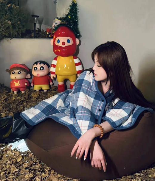 老米优品🎈好物分享。韩代同款《毛绒加厚格纹午休多功能盖毯》办公室午睡，宅家追剧神器！温暖毛绒披肩毯子，百搭好物~ 商品图2