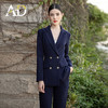 AD工作服套装女职业西装套裤2024新款干练双排扣藏青色主持人正装 商品缩略图1