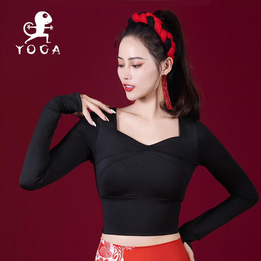 壁虎瑜伽【2410SY318】紧身短袖露脐上衣（可拆卸胸垫）【5天发货】 商品图0
