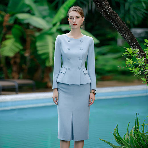AD秋季小香风套装女名媛气质大码高端上衣半身裙韩版两件套职业装 商品图2