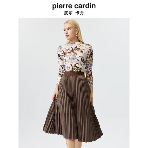 皮尔卡丹女装时尚大理石花纹通勤修身针织打底衫P3438B3961K3
 商品图2